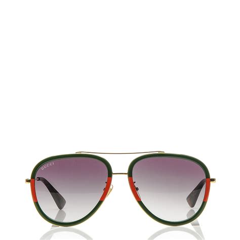 red black and green gucci glasses ioffer|Green & Red Web Aviator Sunglasses .